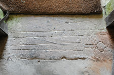 Medieval Gravemarker in Doorway