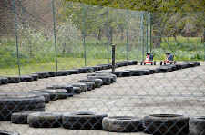 Pedal Karts in the Tennis Court