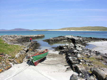 Boat Moored Near Eoligarry Jetty