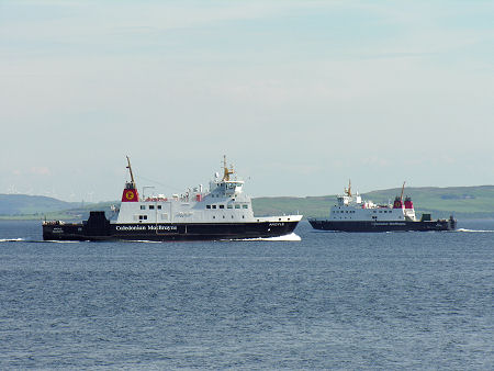 MV Argyle on the Left and MV Bute on the Right Passing Mid-Route to the South of Toward Point