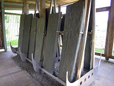 Line of Grave Slabs in Shelter