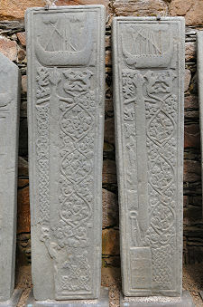 Two Stones With Swords and Ships