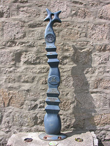 Cycleway Milepost Outside Station Hotel