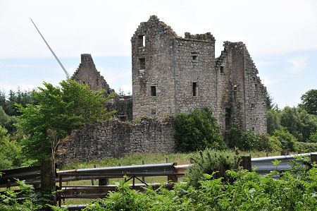 Torwood Castle from the North-West, Plus Wind Turbine Blade