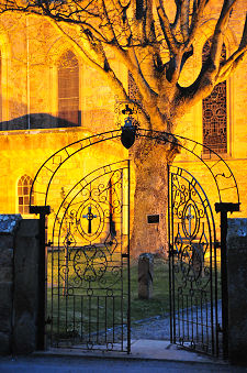 Churchyard Gate at Night