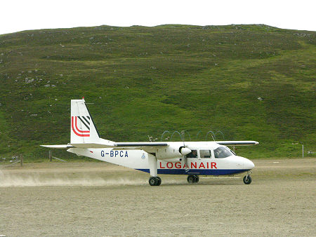 Loganair's Aircraft Takes Off from Fair Isle