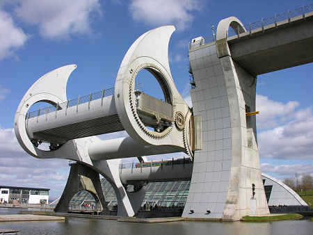 The Falkirk Wheel Part Way Through its Rotation