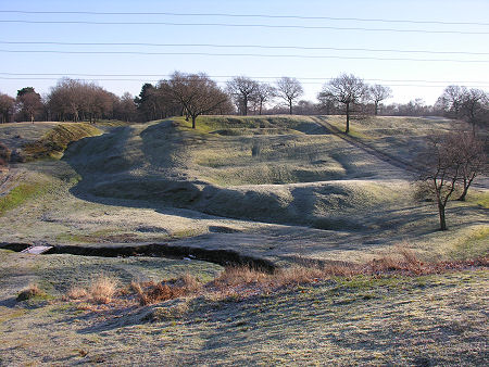 Rough Castle Roman Fort seen from the West