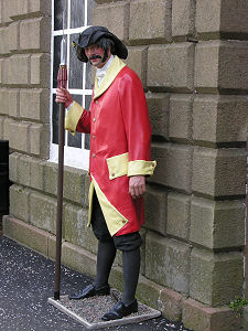 Standing Guard in Front of the Court