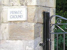 Sign on Gatepost By the A768