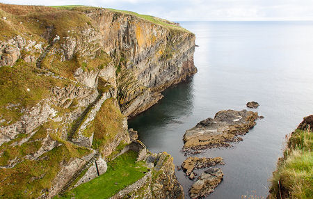 View of the Whaligoe Steps and the Bink