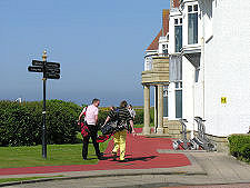 Golfers at the Clubhouse