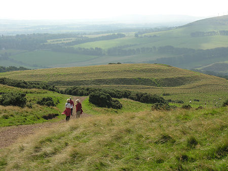 Castlelaw Fort from the North, Looking Back Down the Allermuir Hill Path