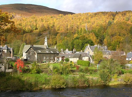North Side of Kinloch Rannoch Seen Across the River Tummel