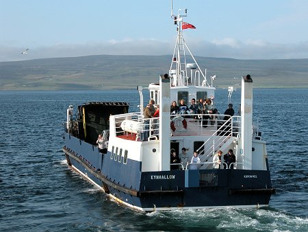 The Eynhallow Leaving Tingwall, with Rousay in the Background