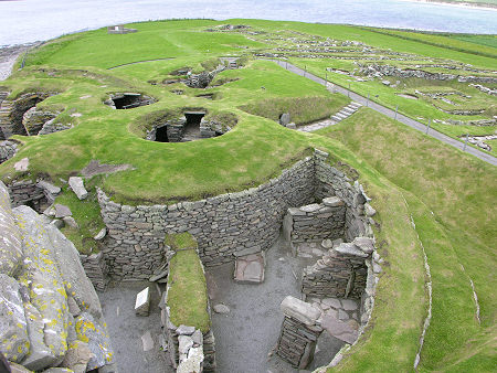 The Wheelhouses from the Hall, with the Norse Settlement on the Right