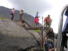 Boarding Bella Jane at Head of Loch