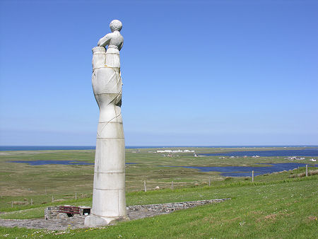 Statue of Our Lady of the Isles, with Geirinis Beyond
