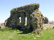 Wall of Teampull Mor from the West