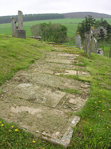 Line of Old Gravestones