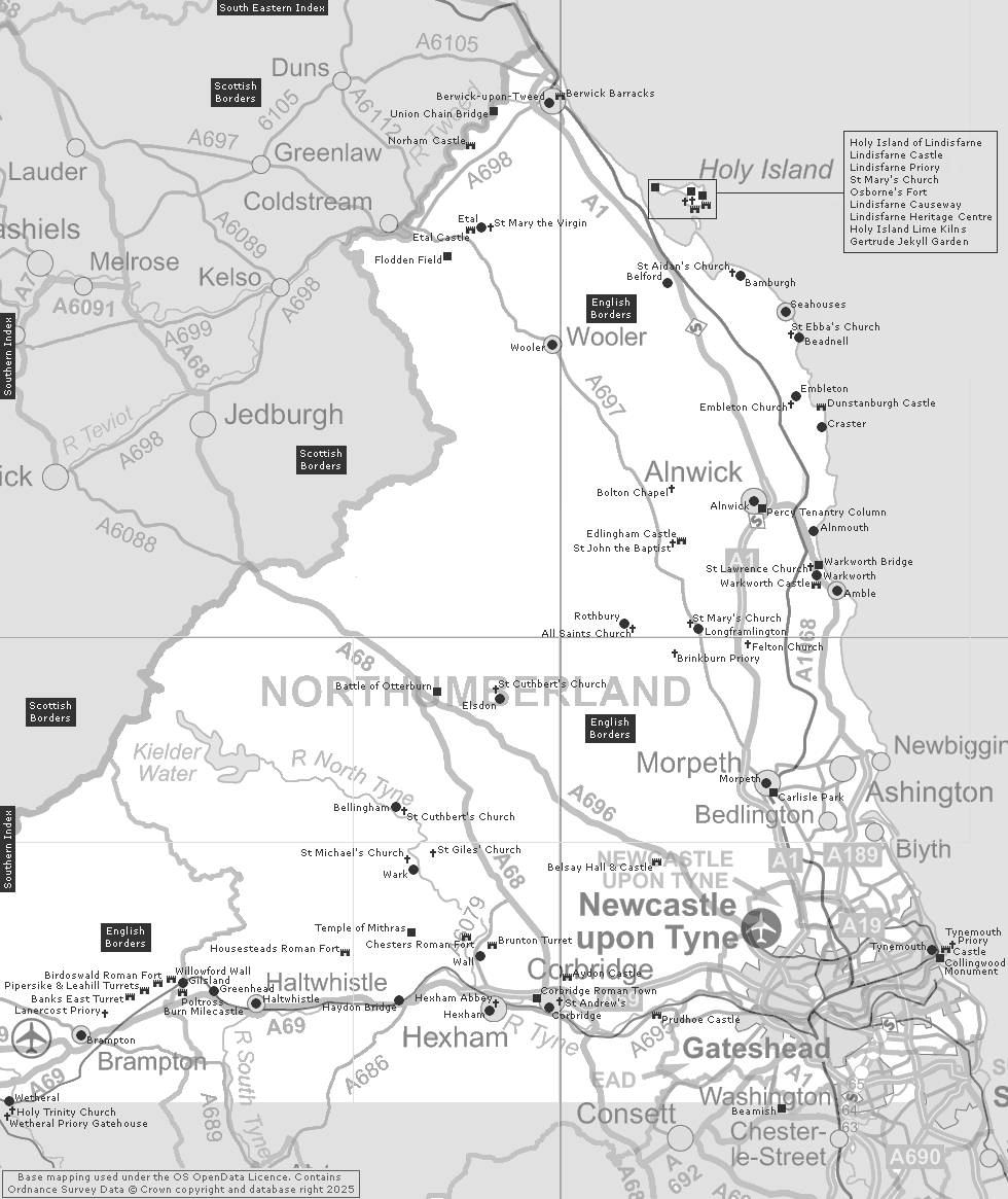 English Borders Index Clickable Map
