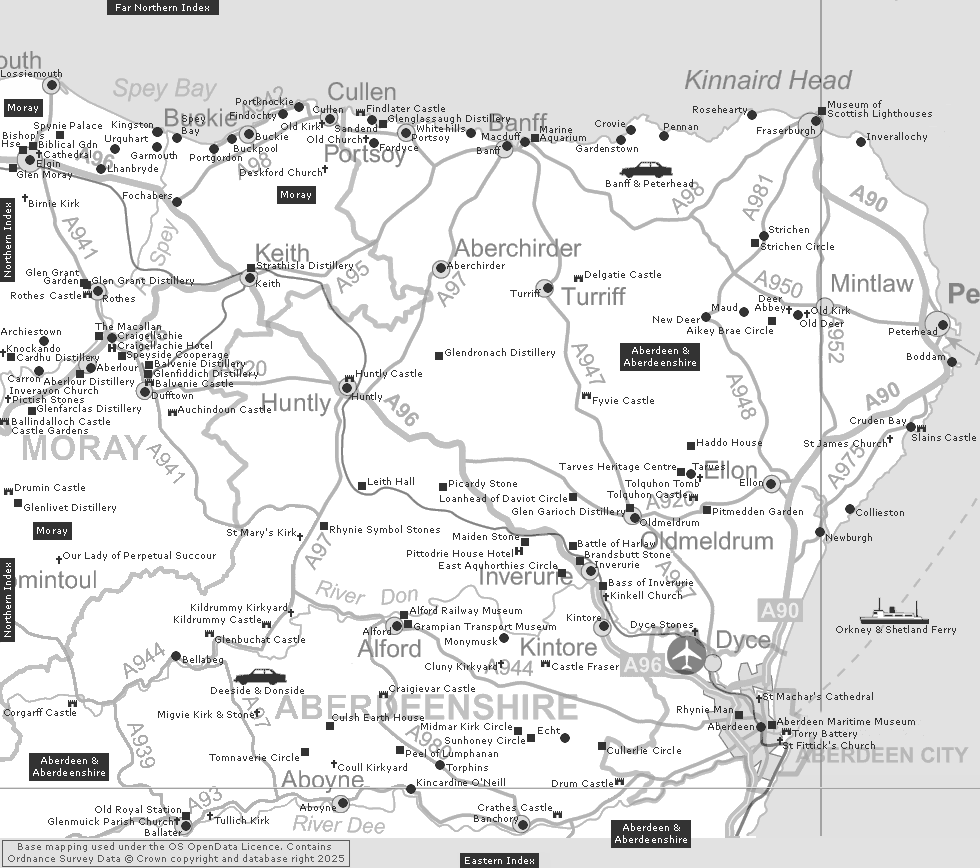 North-Eastern Index Clickable Map