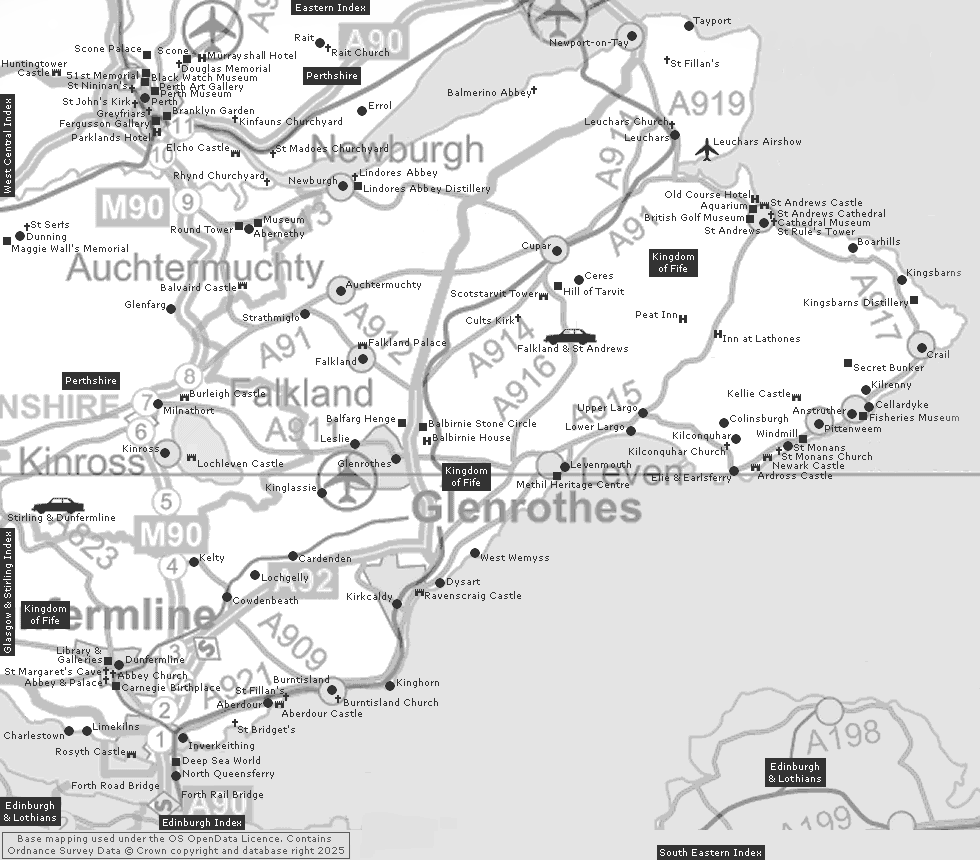 Perth and St Andrews Index Clickable Map