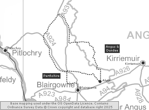 Long Distance Walk - Clickable Map of the Cateran Trail