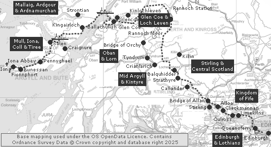 Long Distance Walk - Clickable Map of the Stevenson Way