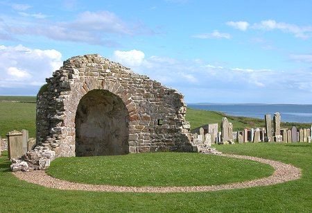 Orphir Church with Scapa Flow in the Background