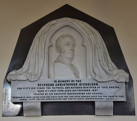 Memorial to Reverend Christopher Nicholson